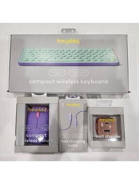 *Bundle* HeyDay Bluetooth Keyboard / Mouse / Wall Charger /Cable LOT 3
